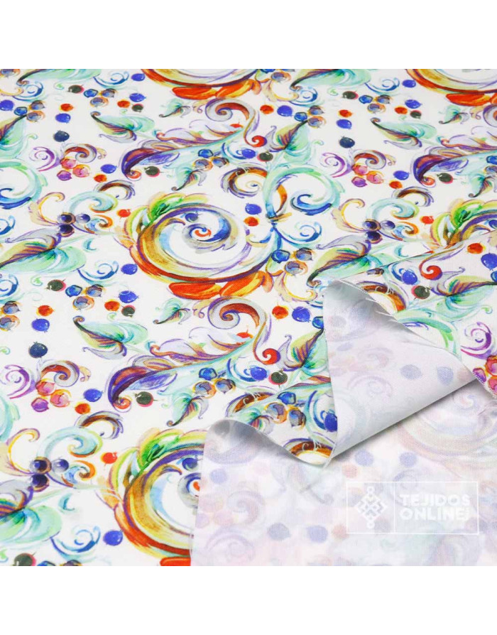 Tela Estampada de Forja Aguamarina | Telas para Vestir