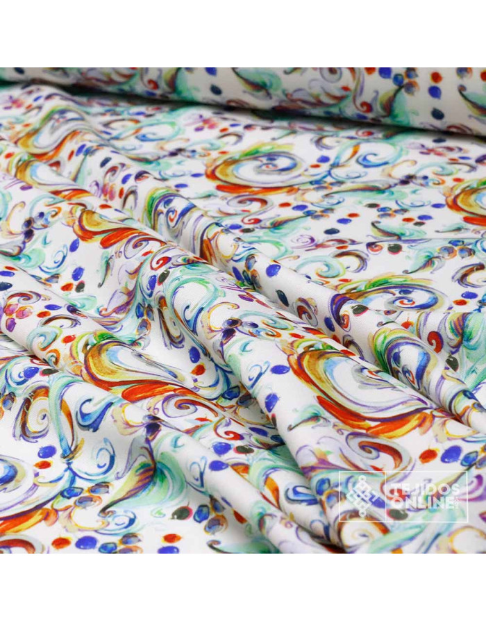 Tela Estampada de Forja Aguamarina | Telas para Vestir