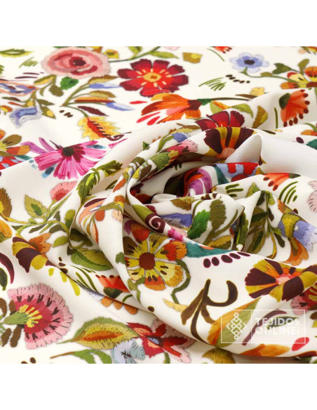 Tela de Lycra Estampada Mantón de Manila | Moda Flamenca Tela de Lycra Estampada Mantón de Manila | Moda Flamenca