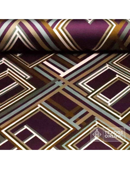 Tela de Vestir Estampada Rombos Morados - Telas de Ofertas Tela de Vestir Estampada Rombos Morados - Telas de Ofertas