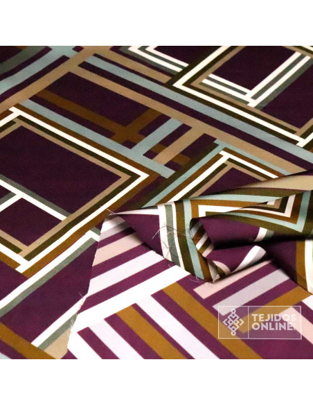 Tela de Vestir Estampada Rombos Morados - Telas de Ofertas Tela de Vestir Estampada Rombos Morados - Telas de Ofertas