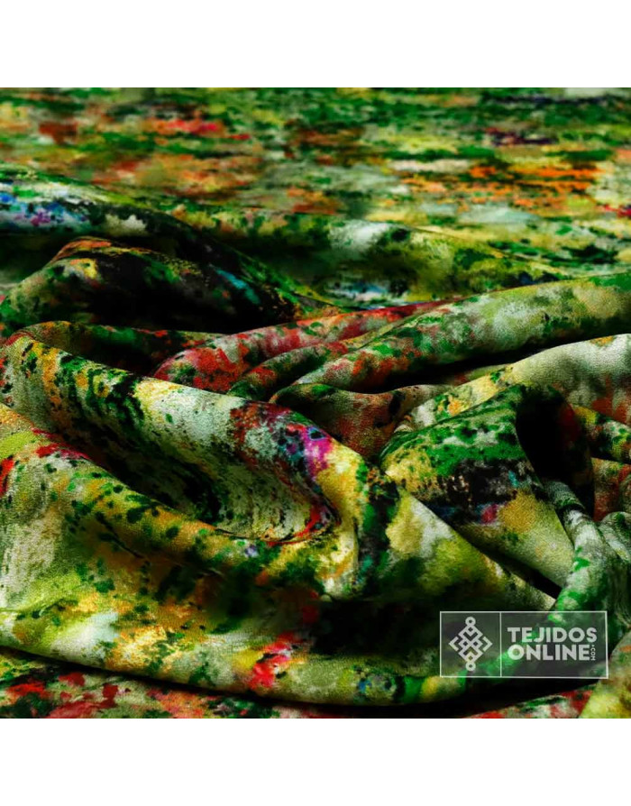 Tela de Lycra Estampada Salvaje Verde - Telas Online - Imagen 2