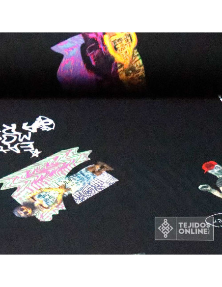 Tela Viscosa Estampada Original Arte - Venta de Telas - Imagen 1