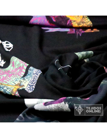 Tela Viscosa Estampada Original Arte - Venta de Telas - Imagen 4