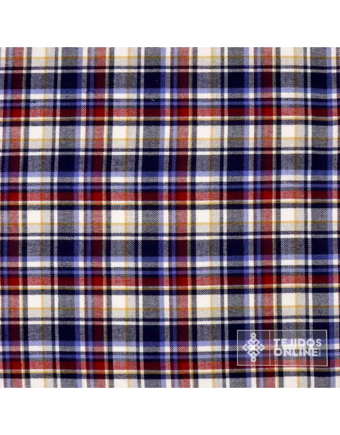 Tela de Cuadros Azul Marino Franela - Venta de Telas - Imagen 3