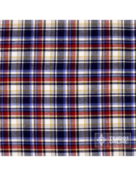Tela de Cuadros Azul Marino Franela - Venta de Telas - Imagen 3