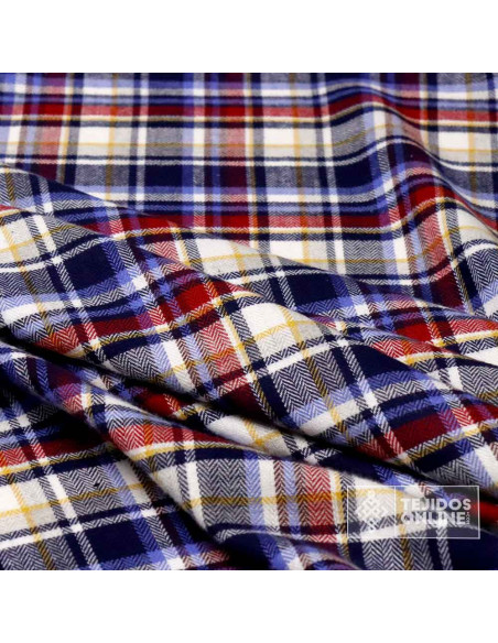 Tela de Cuadros Azul Marino Franela - Venta de Telas - Imagen 4