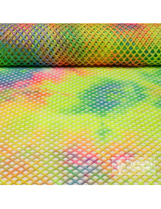 Tela de Punto Red Multicolor Fantasía - Ideal para Carnaval
