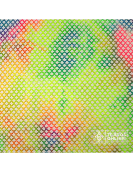 Tela de Punto Red Multicolor Fantasía - Ideal para Carnaval