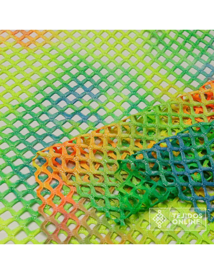 Tela de Punto Red Multicolor Fantasía - Ideal para Carnaval