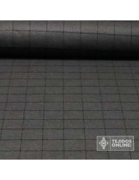 Sarga en Viscosa Gris con Cuadro - Telas de Cuadro en Oferta - Imagen 1