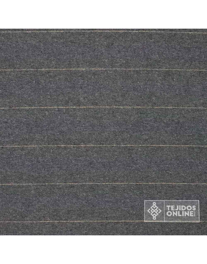 Tela de Paño Gris Fino con Rayas Beige - Telas de Cuadro - Imagen 3