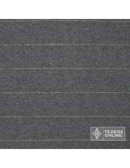 Tela de Paño Gris Fino con Rayas Beige - Telas de Cuadro - Imagen 3