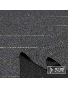 Tela de Paño Gris Fino con Rayas Beige - Telas de Cuadro 2