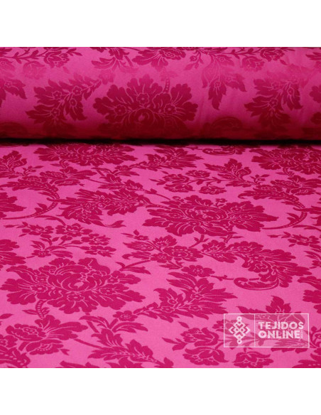 Tela Damasco Rosa Fucsia Navarra - Telas de Damasco Tela Damasco Rosa Fucsia Navarra - Telas de Damasco