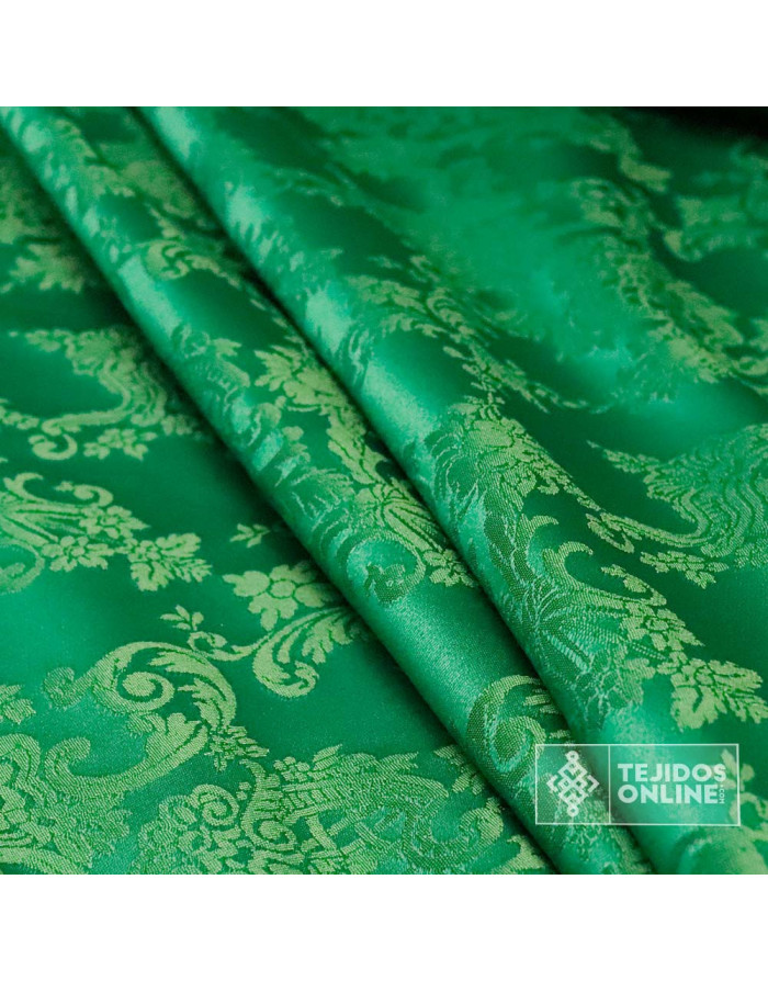 Damasco Verde Medallones - Telas de Damasco - Comprar Telas