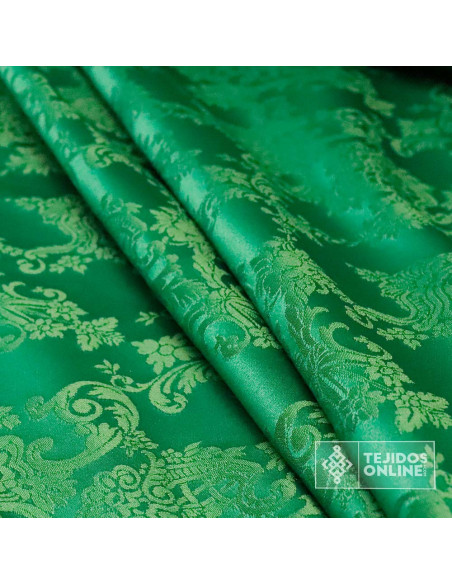 Damasco Verde Medallones - Telas de Damasco - Comprar Telas