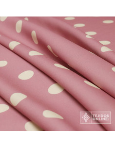 Tela Rosa Nude con Lunares Beige- Telas para Trajes de Flamenca 2
