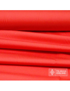 Telas para Flamenca - Popelín Liso Rojo Coral
