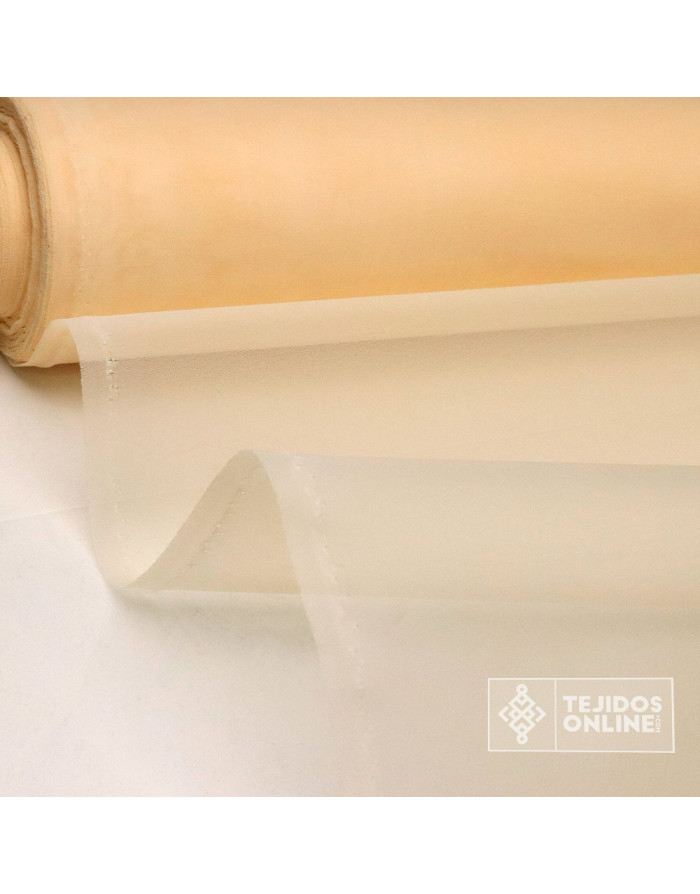 Tela Organdí Crema - Telas para Volantes - Tejido de Organdí