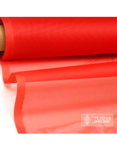 Organdí Rojo Coral - Telas para Volantes - Tejido de Organdí
