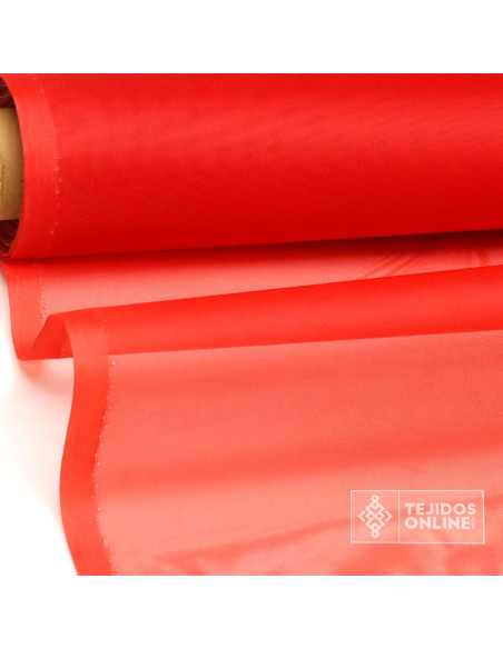 Organdí Rojo Coral - Telas para Volantes - Tejido de Organdí - Imagen 1
