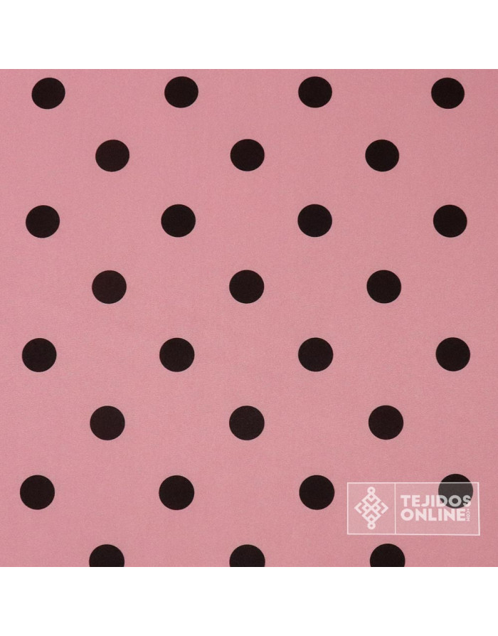 Tela Rosa Nude con Lunares Negros - Telas de Flamenca - Imagen 4