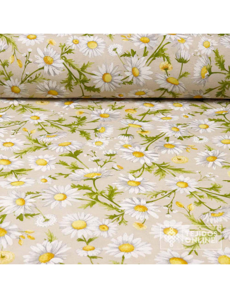 Tela para Cortinas de Cocina de Margaritas