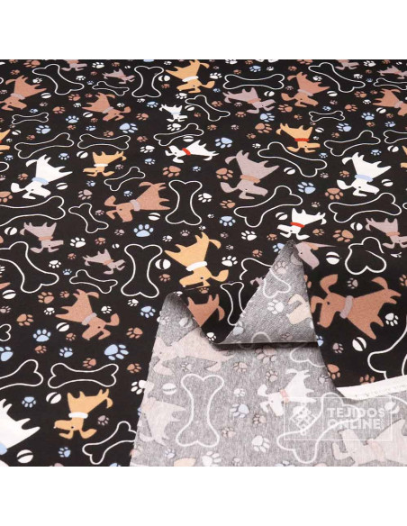 Tela de Perros Blanco con Huesos - Tela Para Cojines y Cortinas Tela de Perros Blanco con Huesos - Tela Para Cojines y Cortinas