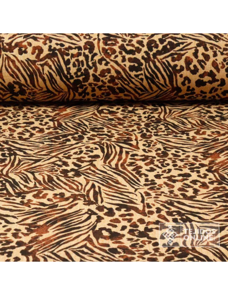 Loneta Safari Marrón - Telas para Manualidades y Cojines Loneta Safari Marrón - Telas para Manualidades y Cojines