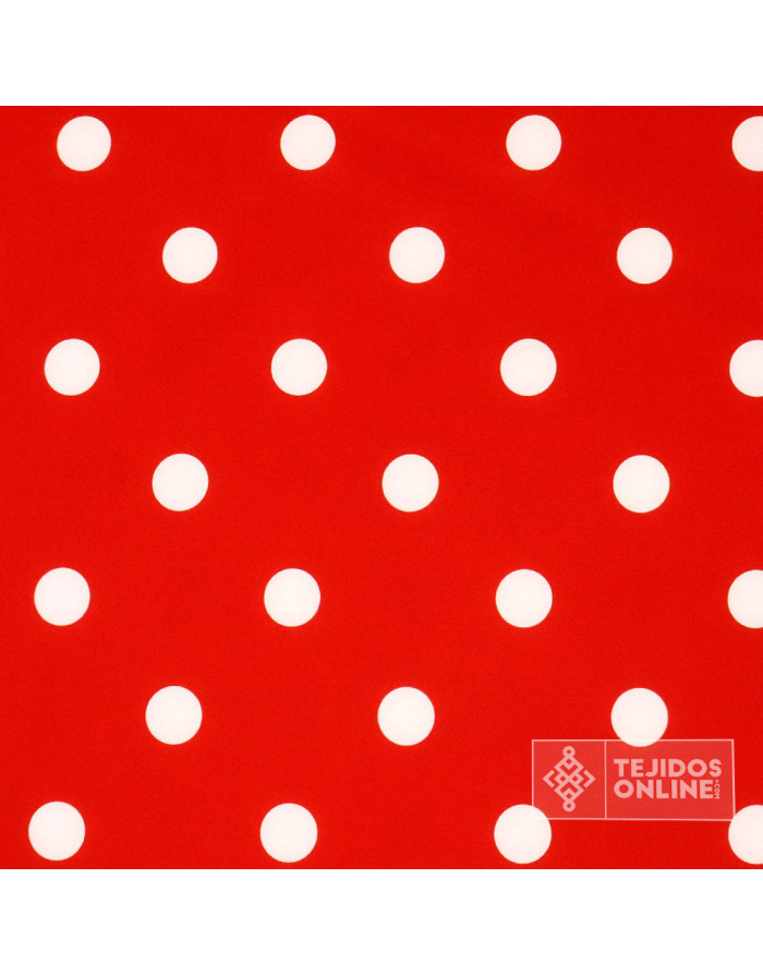 Tela Roja Lunar Blanco - Telas de Flamenca - Comprar Lunares