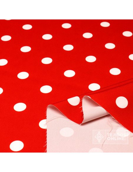 Tela Roja Lunar Blanco - Telas de Flamenca - Comprar Lunares Tela Roja Lunar Blanco - Telas de Flamenca - Comprar Lunares