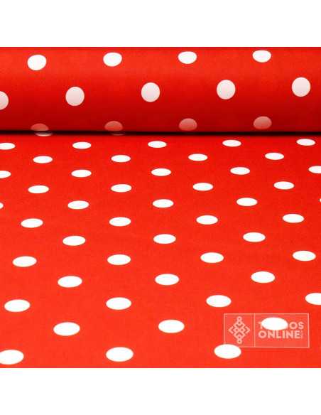 Tela Roja Lunar Blanco - Telas de Flamenca - Comprar Lunares Tela Roja Lunar Blanco - Telas de Flamenca - Comprar Lunares