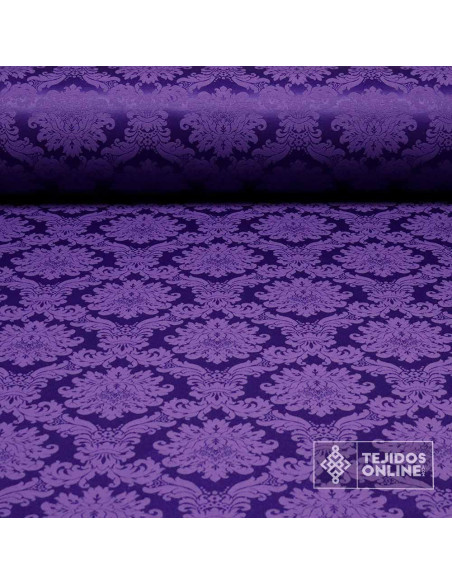 Damasco Morado Versace - Retal - Telas Cofrades - Imagen 1