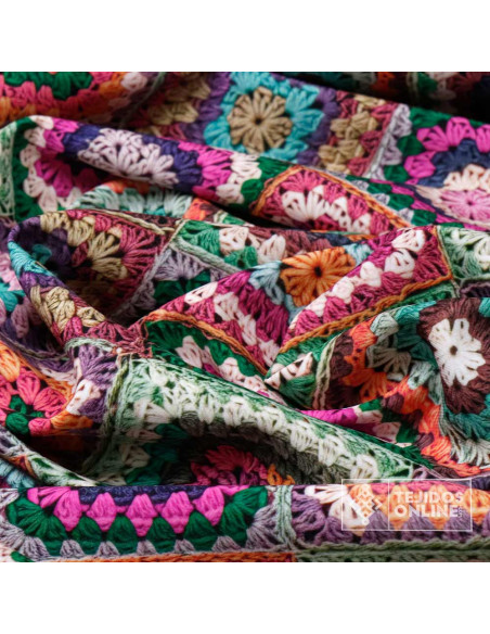 Tela de Lycra Estampada Punto Crochet | Telas de Moda Tela de Lycra Estampada Punto Crochet | Telas de Moda