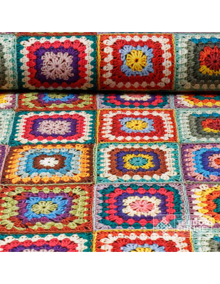 Tela de Lycra Estampada Punto Crochet | Telas de Moda Tela de Lycra Estampada Punto Crochet | Telas de Moda