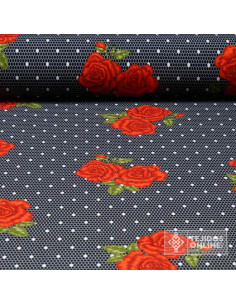 Tela Clavel Rojo con Lycra