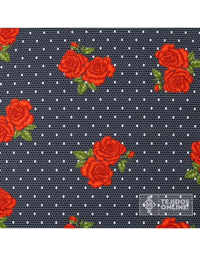 Tela Clavel Rojo con Lycra | Telas Para Trajes de Flamenca - Imagen 2