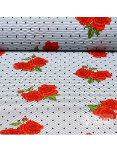 Tela Clavel Rojo con Lycra | Telas Para Trajes de Flamenca 2