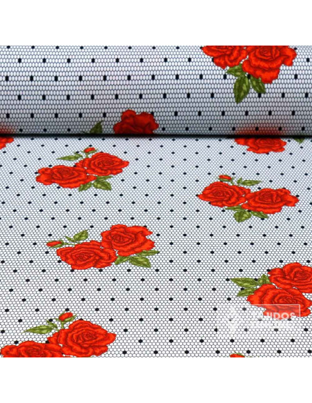 Tela Clavel Rojo con Lycra | Telas Para Trajes de Flamenca - Imagen 1