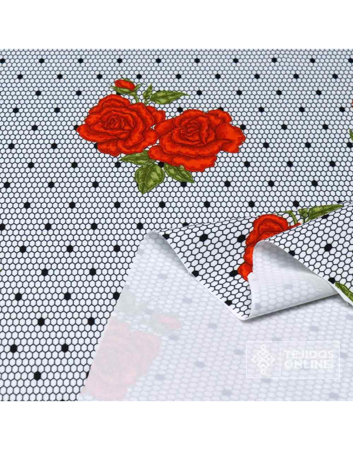 Tela Clavel Rojo con Lycra | Telas Para Trajes de Flamenca - Imagen 3