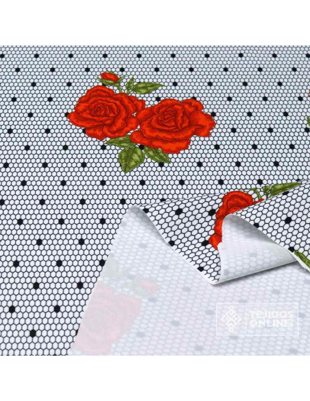 Tela Clavel Rojo con Lycra | Telas Para Trajes de Flamenca - Imagen 3