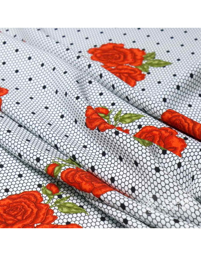 Tela Clavel Rojo con Lycra | Telas Para Trajes de Flamenca - Imagen 4