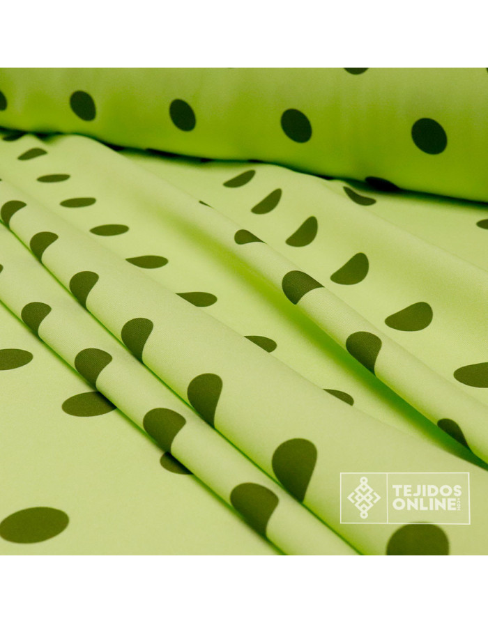 Tela Lima con Lunares Verde Caqui - Telas  de Flamenca - Imagen 4