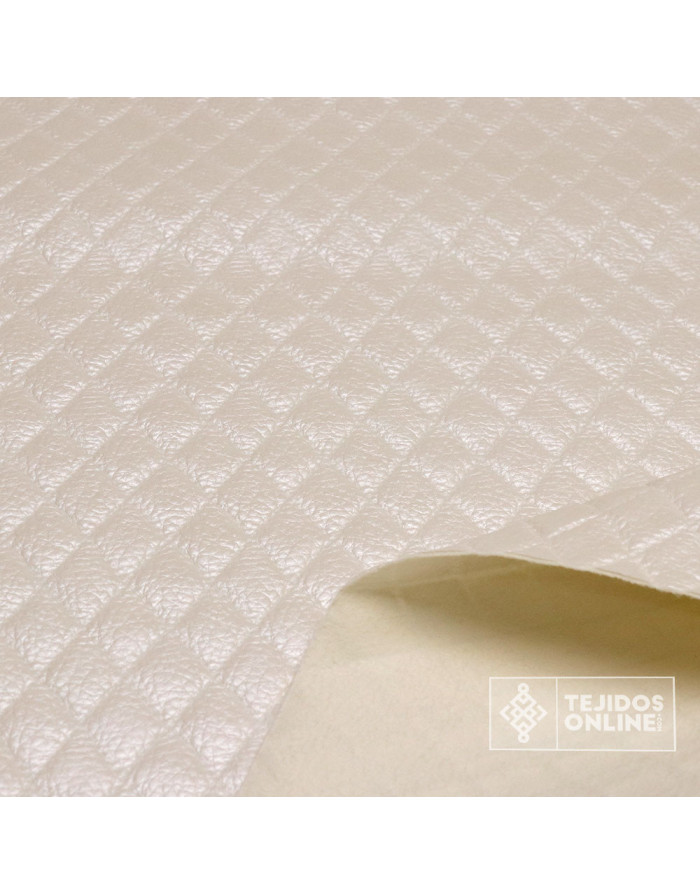 Polipiel Para Bolsos Crema con Rombos | Alta Calidad y Suavidad - Imagen 3