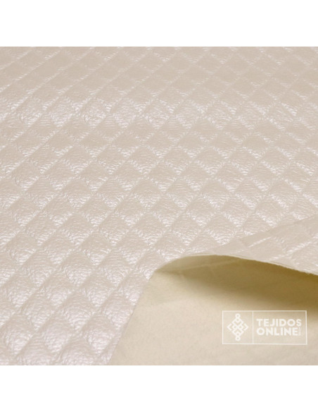 Polipiel Para Bolsos Crema con Rombos | Alta Calidad y Suavidad - Imagen 3