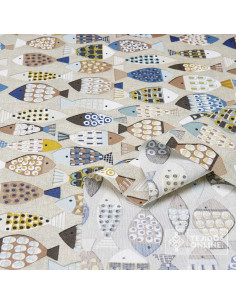 Tela Estampada Peces Geométricos - Telas Marineras 2