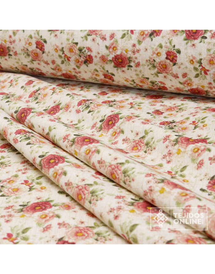 Tela de Flores Pequeñas Vintage - Telas Infantiles