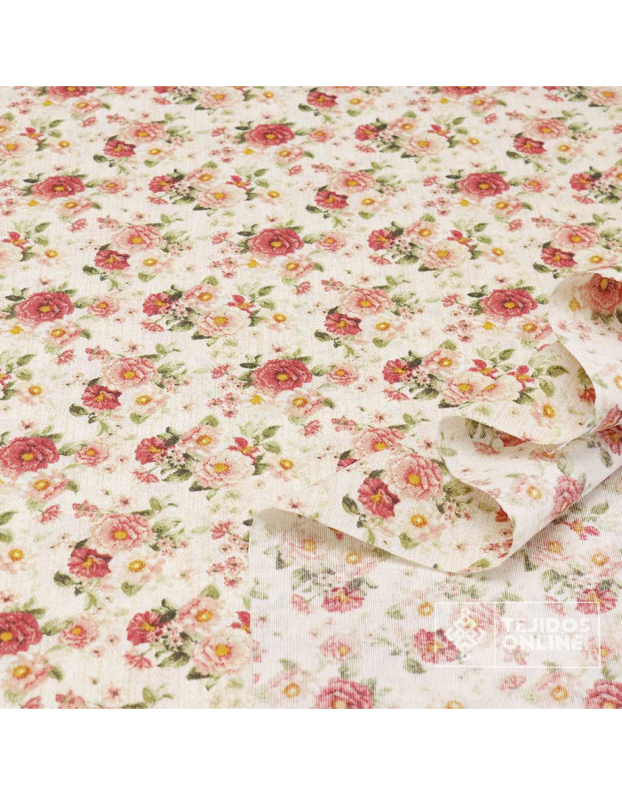 Tela de Flores Pequeñas Vintage - Telas Infantiles