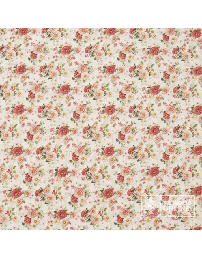 Tela de Flores Pequeñas Vintage - Telas Infantiles